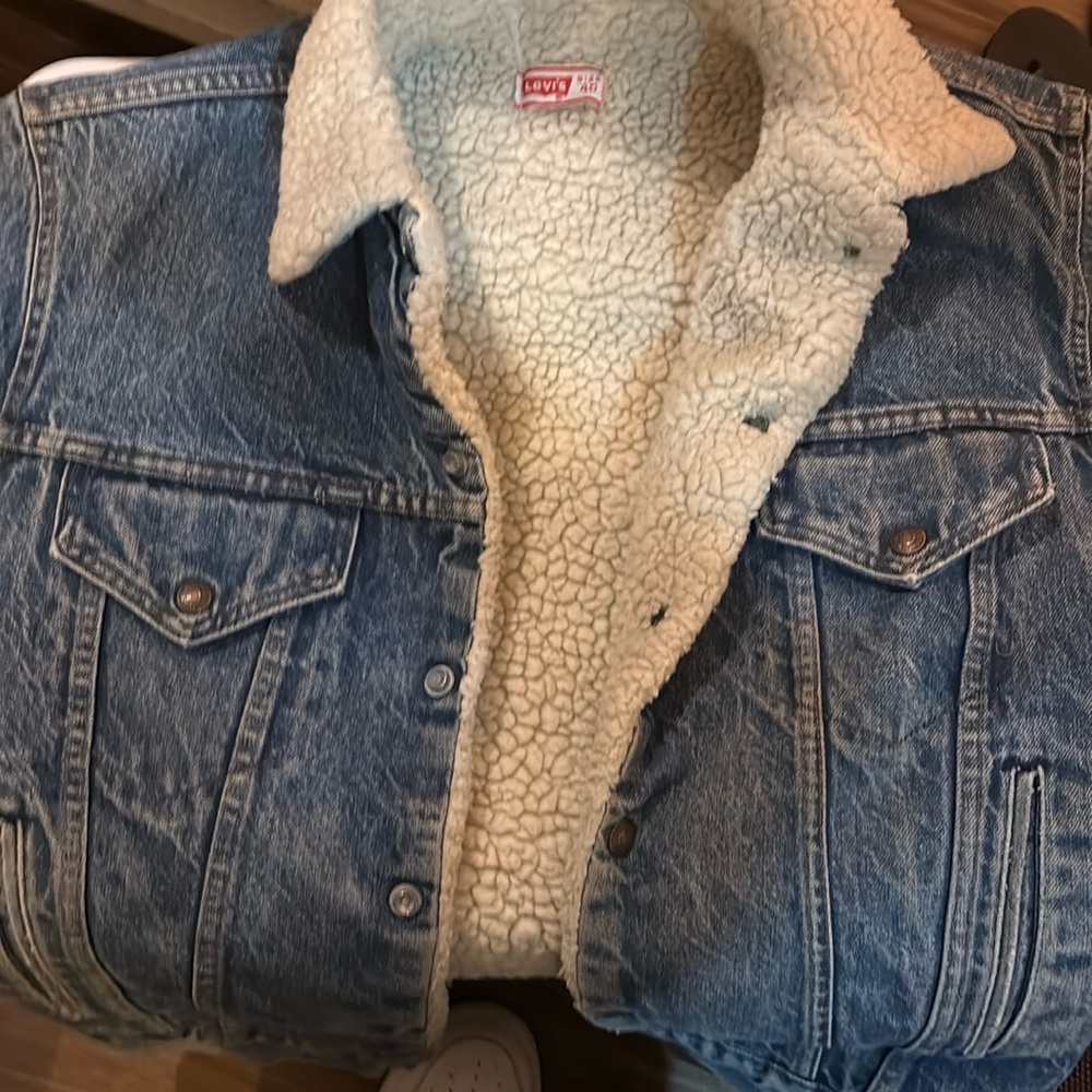 Levi’s-70’s/80’s Vintage, Type 3, Trucker, Sherpa Lined, Denim Jacket. Sz-40/L